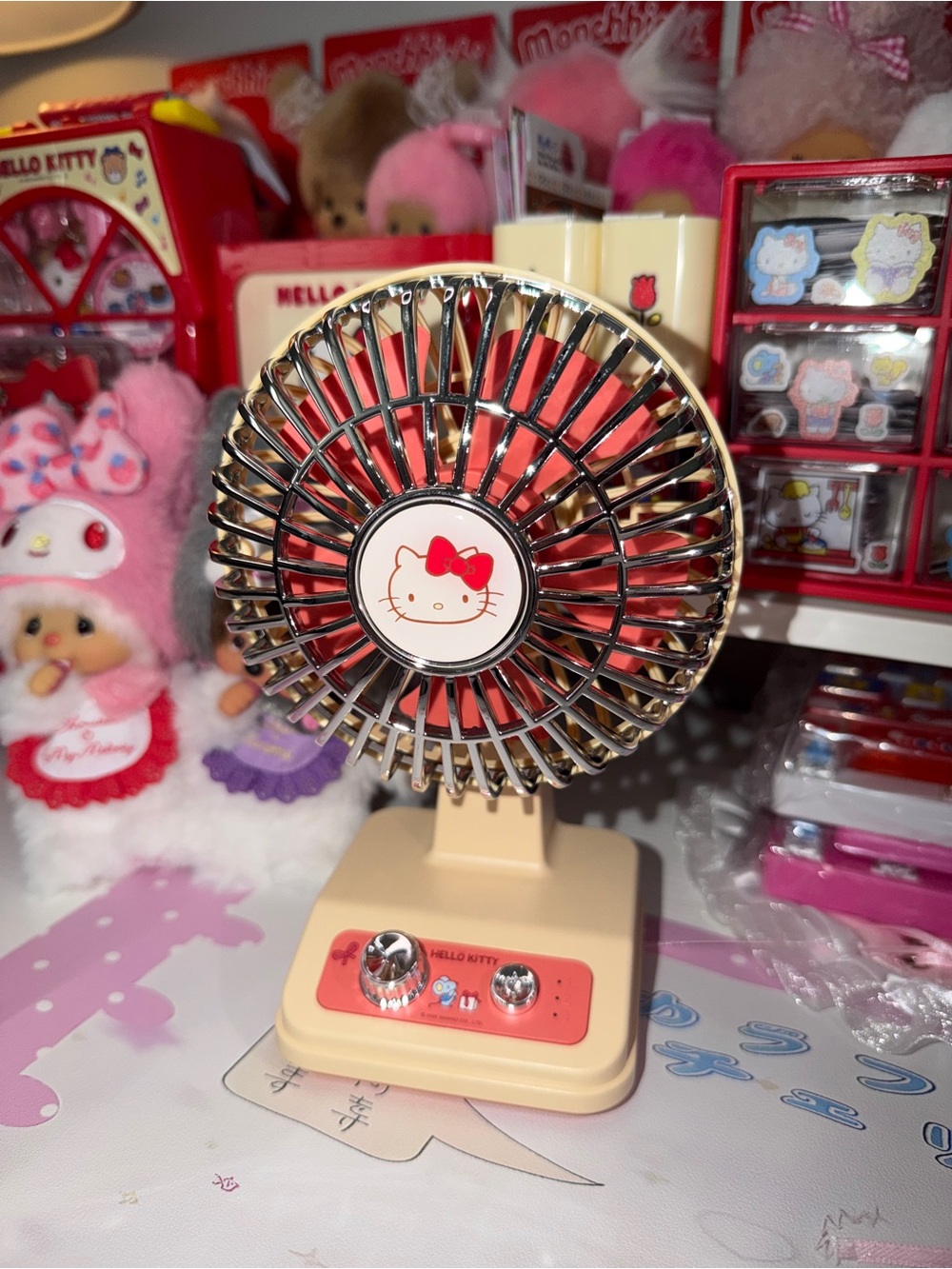 🫧💛❤️retro vibes hello kitty table fan❤️💛🫧